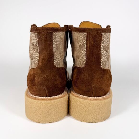 Gucci GG Canvas & Suede Lace Up Boot - Men’s 7 - Picture 4 of 8
